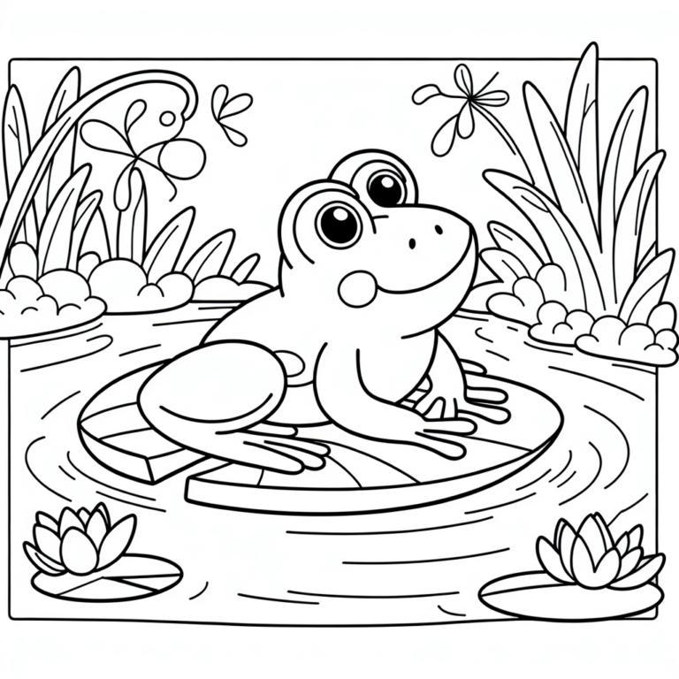 Leap Into Fun With Our Frog Lily Pad Pond Coloring Page! - Wildlife ...