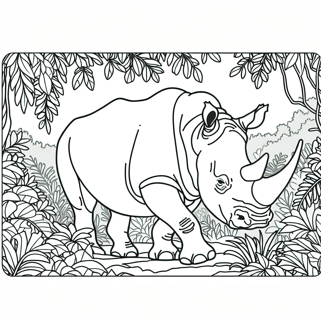 Jungle Exploration with Our Rhino - A Fun Coloring Adventure 1